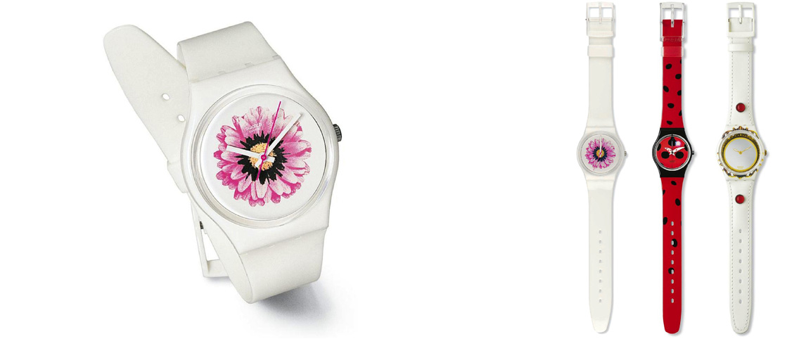 Swatch   Snowflower   Mirror on wrist   Mariquita